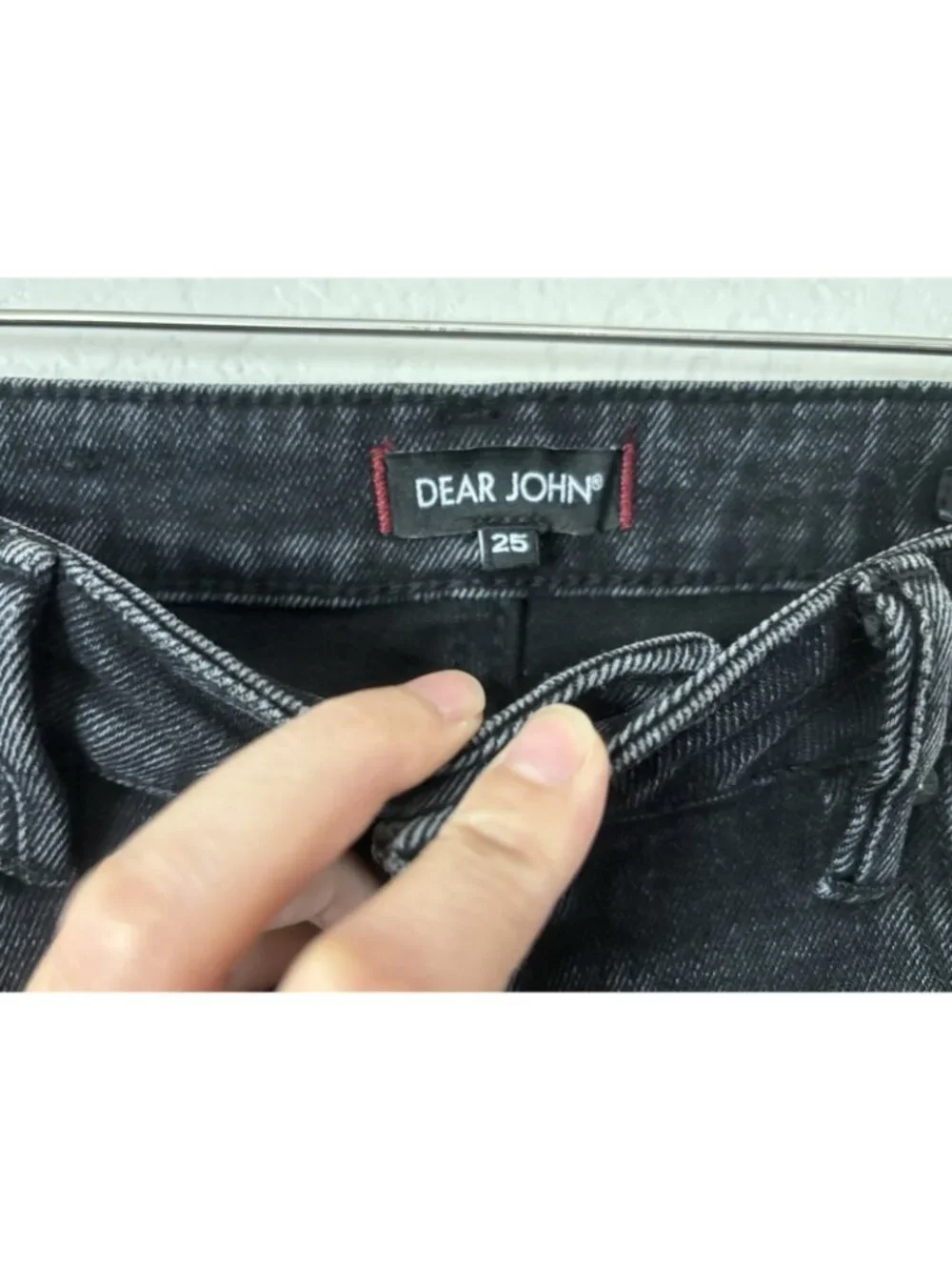 Dear John Rosie Flare Cut Off Black Jeans Sz 25